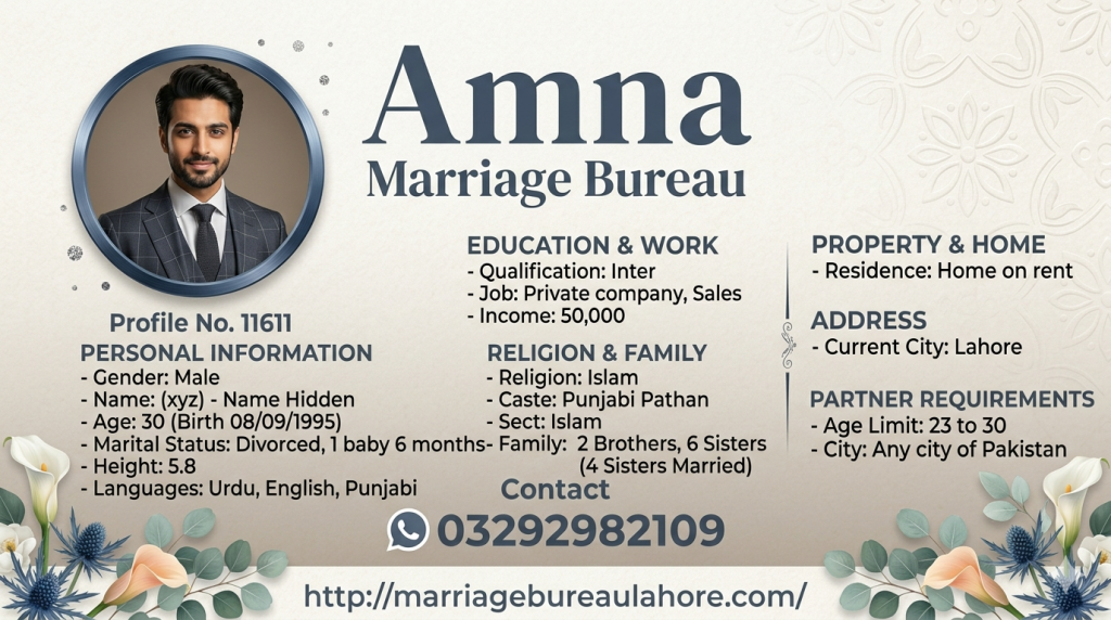 Divorced Male Rishta in Lahore