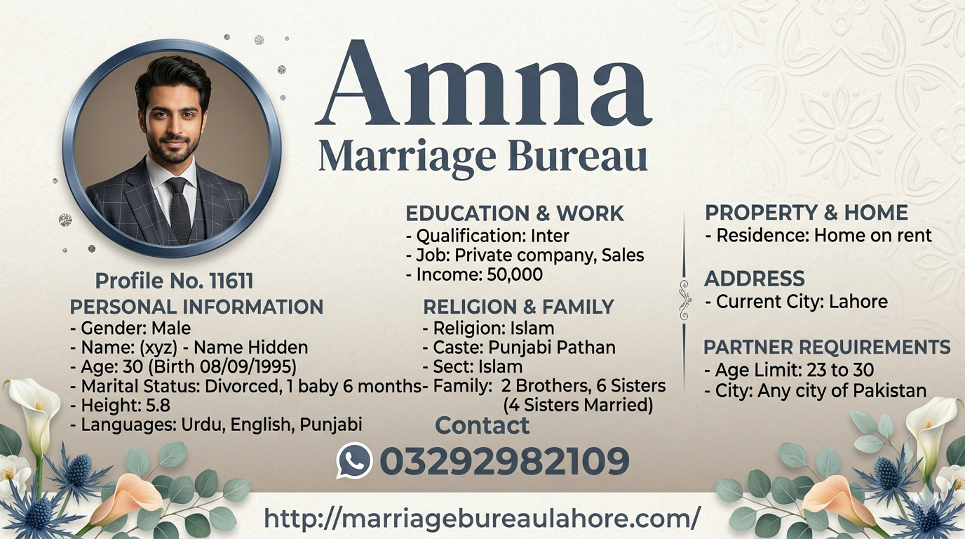 Divorced Male Rishta in Lahore